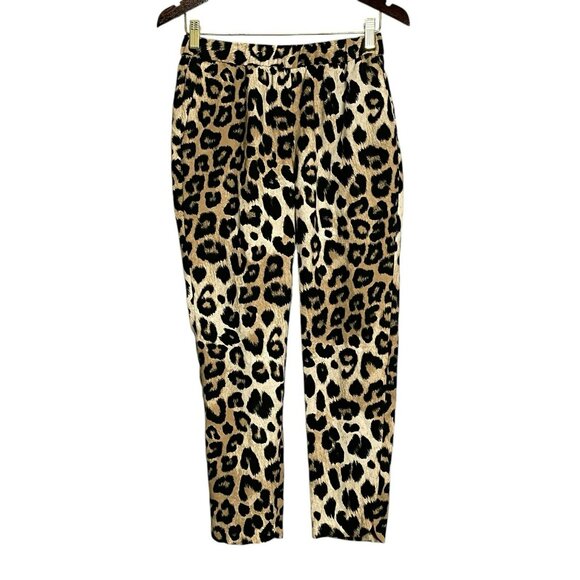 Banana Republic Skinny Pants Women Sz XS Leopard Snake Skin Gothic Goth Elastic - Picture 1 of 12